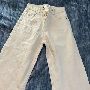 BEIGE ZARA JEAN SIZE 2